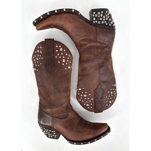 ARIAT Calypso Brown Leather Studded Western Cowboy Boot 6 - Picture 6 of 16